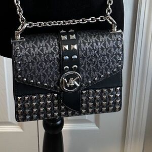 Michael Michael Kors 
Stud- Detail Monogram Shoulder Bag